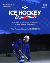 Winter Sports Ice Hockey Flyer Instagram Portrait template