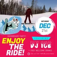Winter Sports Snowboarding Square Video template