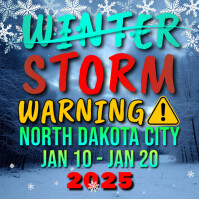 สีน้ำเงิน Winter Storm Warning Instagram 帖子 Template