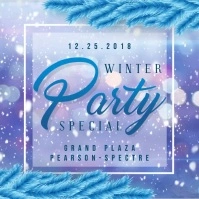 Winter themed Club Party Invitation Ad