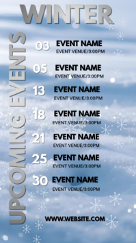 Winter upcoming events Digital Display (9:16) template