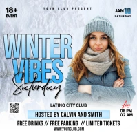 Winter vibes party Quadrado (1:1) template