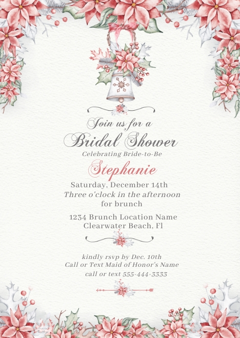 Winter Wedding Bridal Shower Invitation Template | PosterMyWall
