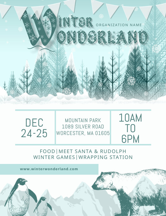 Winter Wonderland Event Flyer Template PosterMyWall