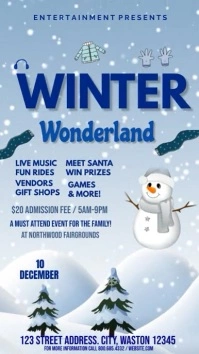 winter wonderland event flyers,  winter wonde Instagram Reel template