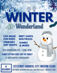 winter wonderland event flyers,  winter wonde template