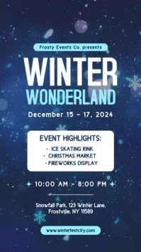 Winter Wonderland Festival Blue Snow Reel template