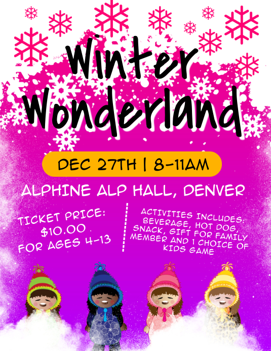 Winter Wonderland Flyer Template PosterMyWall