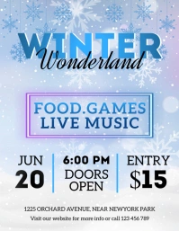 Winter Wonderland  Flyer Template 传单(美国信函)