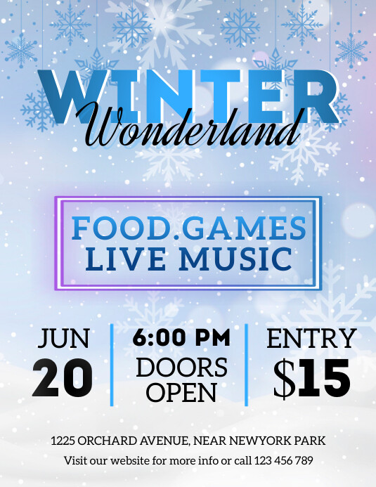 Winter Rent Promo Flyer Folleto de Plantilla de Flyer de Invierno Wonderland de | PosterMyWall