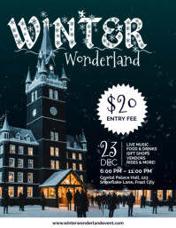 Winter Wonderland Fun Typography Event Flyer Folheto (US Letter) template