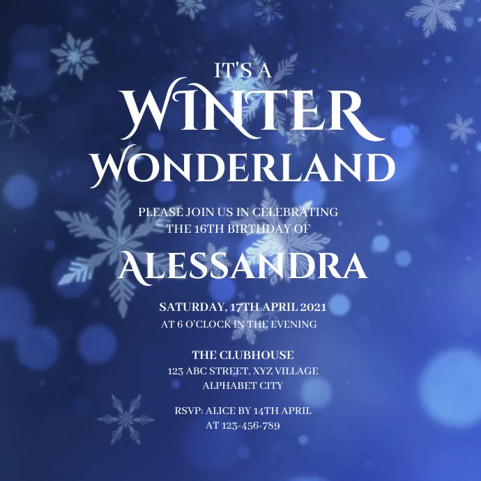 Winter Wonderland Invitation Carré (1:1) template