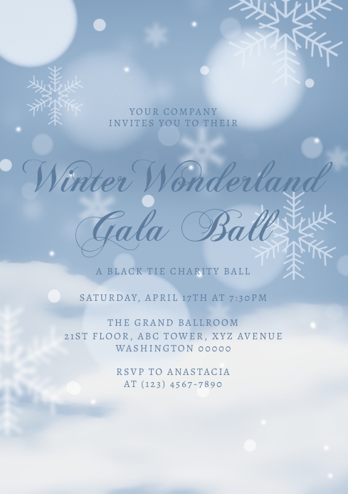 Winter Wonderland Invitation A4 template