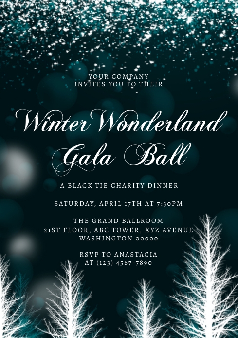 Winter Wonderland Invitation A4 template