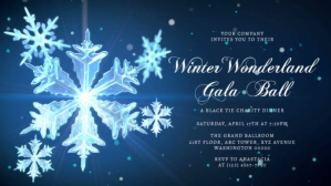 蓝色 Winter Wonderland Gala Ball Facebook Cover Video Template