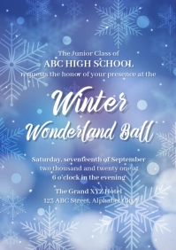 Winter Wonderland Invitation A4 template
