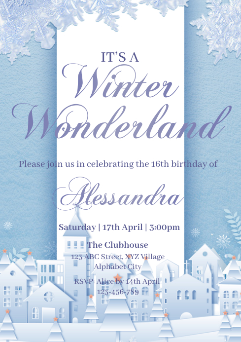 Winter Wonderland Invitation Template | PosterMyWall