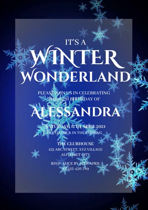 Winter Wonderland Invitation Template PosterMyWall Winter Wonderland Invitation Template PosterMyWall