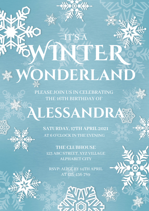 Winter Wonderland Invitation Template PosterMyWall Winter Wonderland Invitation Template PosterMyWall