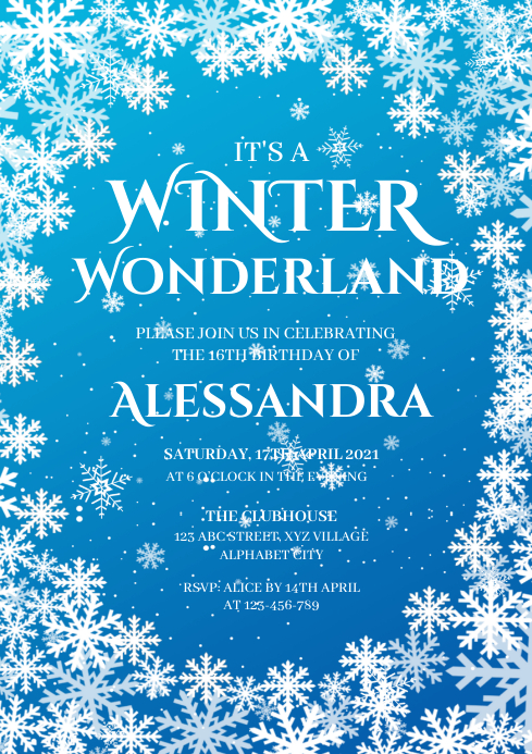 Winter Wonderland Invitation Template PosterMyWall Winter Wonderland Invitation Template PosterMyWall