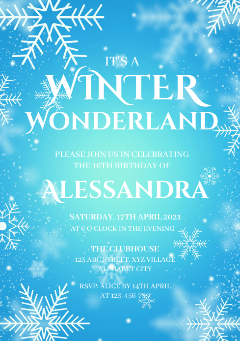 Winter Wonderland Invitation Template PosterMyWall Winter Wonderland Invitation Template PosterMyWall