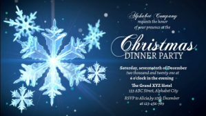 蓝色 Christmas Dinner Party Facebook-covervideo Template