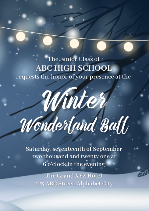 Winter Wonderland Invitation A4 template