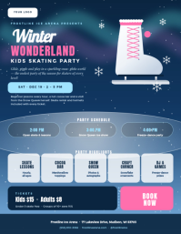 Purple Kids Skating Party Flyer Template