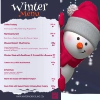 Winter Wonderland menu โพสต์บน Instagram template