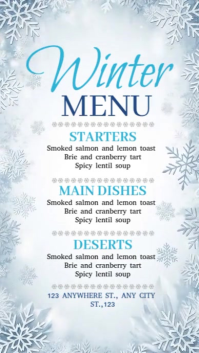 Winter Wonderland Menu Template Instagram Story
