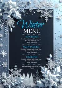 Winter Wonderland Menu Templates A4