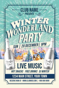 Winter Wonderland Party Display Template Affiche