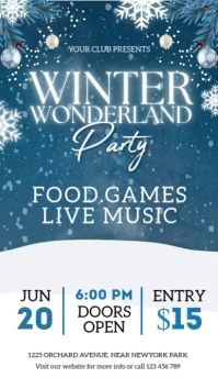Winter Wonderland Party Template Instagram Story