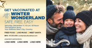 Winter Wonderland Vaccination Camp Template ภาพที่แชร์บน Facebook