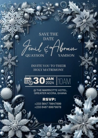 Winter wonderland wedding template A6