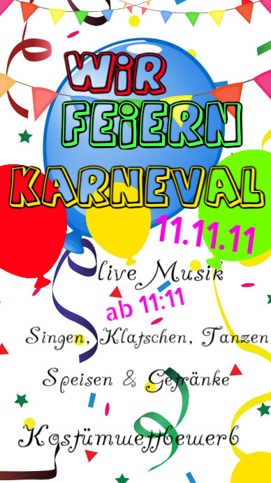 Wir feiern Karneval Instagram na Kuwento template