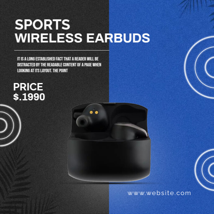 Wireless Earbuds Instagram Post template