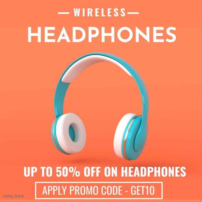 Wireless Headphone Ad Instagram Post template