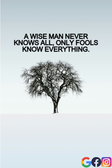 WISE AND FOOL QUOTE TEMPLATE Poster