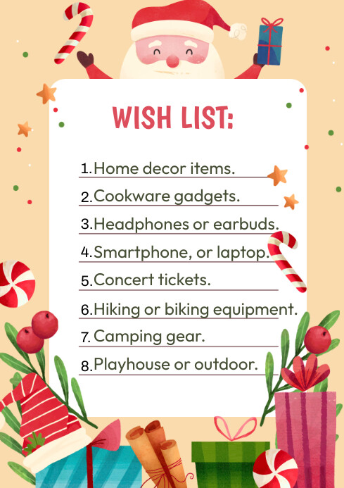 Wish List Template | PosterMyWall