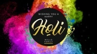 Wishing a Happy Holi Video Pantalla Digital (16:9) template
