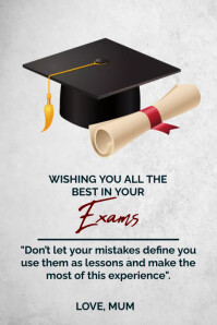 Success Card Message Examples Pink Exam Success Wishes A5 Template | PosterMyWall