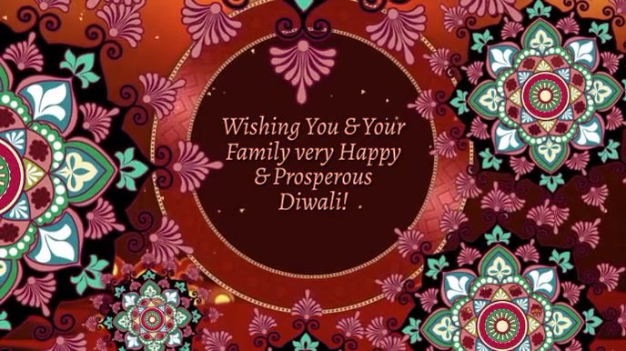 Wishing You a Happy & Prosperous Diwali Ekran reklamowy (16:9) template