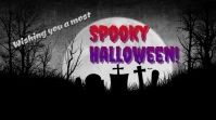 Wishing You a Spooky Halloween Music Video Pantalla Digital (16:9) template