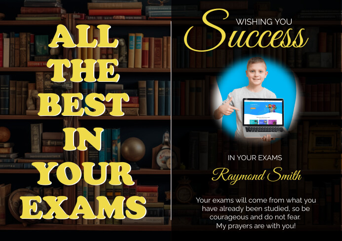 WISHING YOU SUCCESS IN YOUR EXAM CARD Template | PosterMyWall