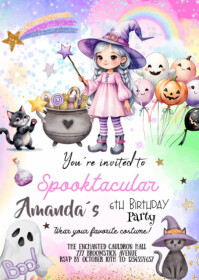 Blanco Spooktacular Birthday Party A6 Template