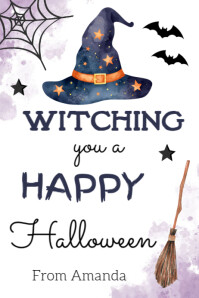 Hvid Halloween Greeting Transparent 4 stopy × 6 stóp Template