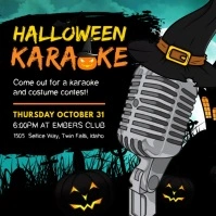 Witchy Halloween Karaoke Party Invite Quadrato (1:1) template