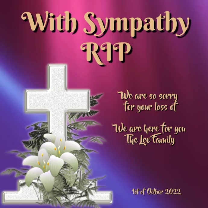 Printable Rip Poster With Sympathy RIP Template | PosterMyWall