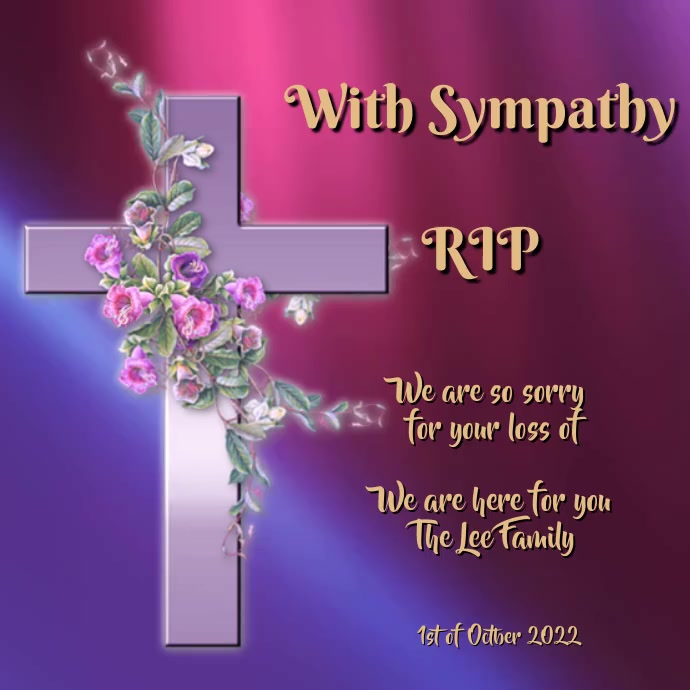 With Sympathy RIP Template | PosterMyWall